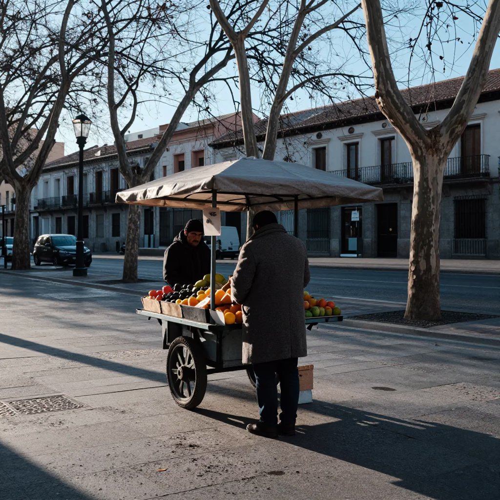 Street Vendor in Madrid in in Madrid, Spain