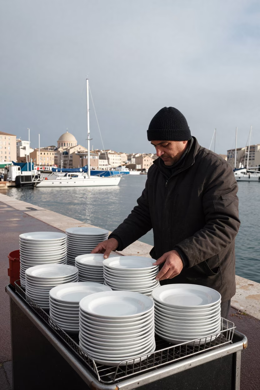 Street Vendor in Marseille at Noon Light in in Marseille, France