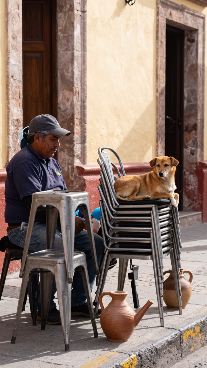 Street Vendor in Merida at Late Morning Light in in Merida, Mexico