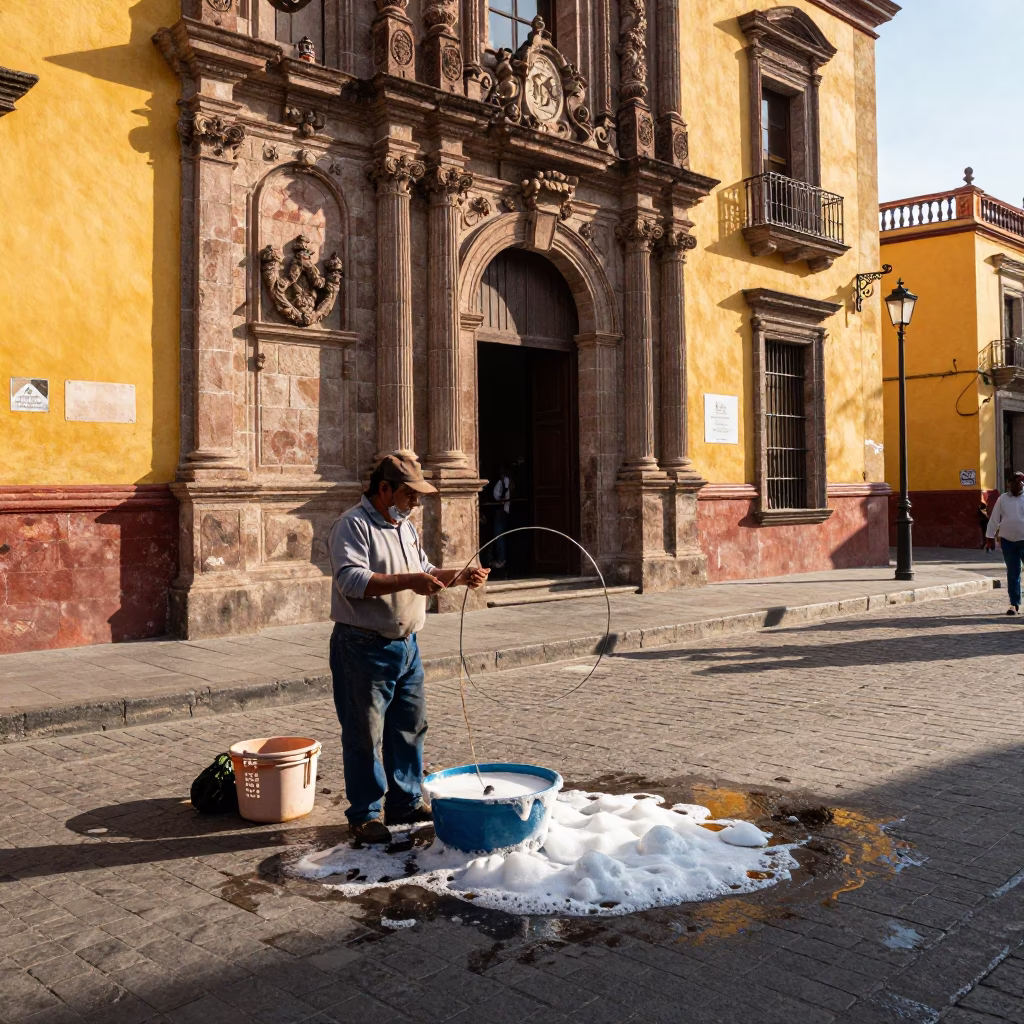 Street Vendor in Mexico City at Late Afternoon Light in in Mexico City, Mexico