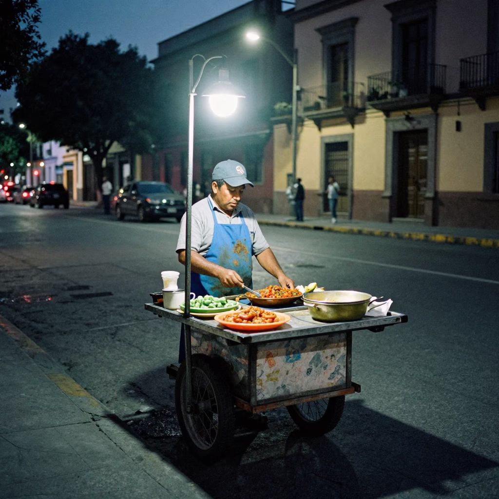 Street Vendor in Mexico City in in Mexico City, Mexico