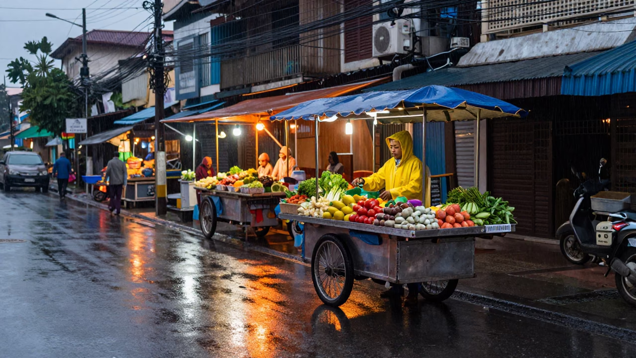 Street Vendor in Phnom Penh in in Phnom Penh, Cambodia