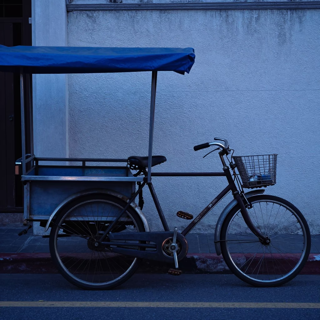 Street Vendor in Phuket at Sunrise Light in in Phuket, Thailand