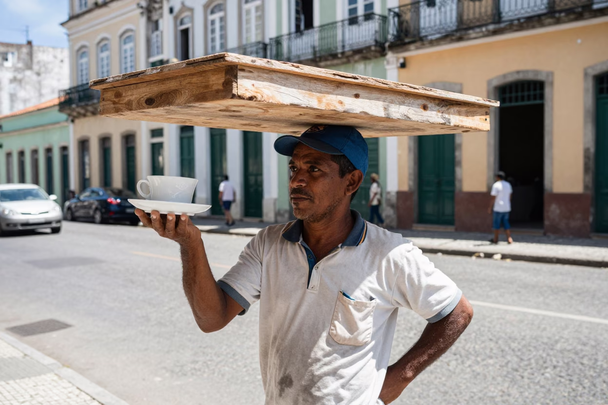 Street Vendor in Salvador in in Salvador, Brazil