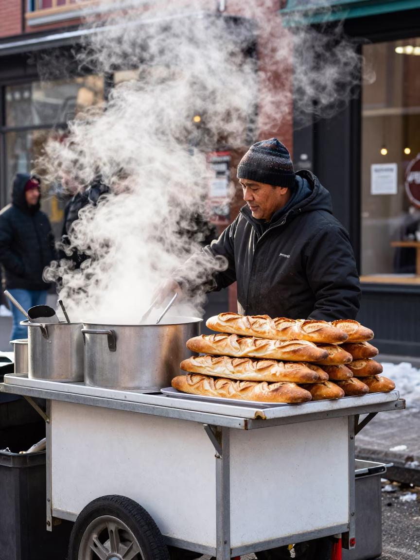 Street Vendor in Toronto in in Toronto, Ontario, Canada