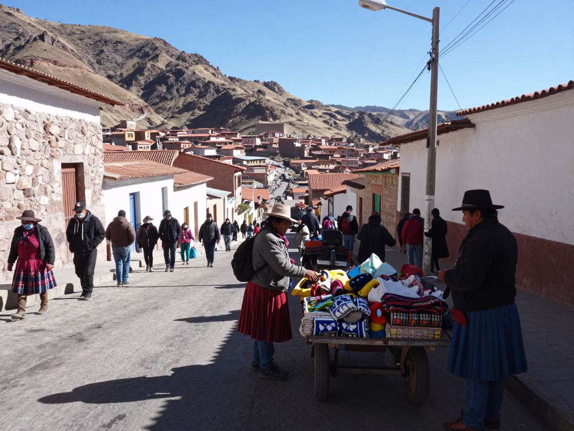 Street Vendors in La Paz in in La Paz, Bolivia