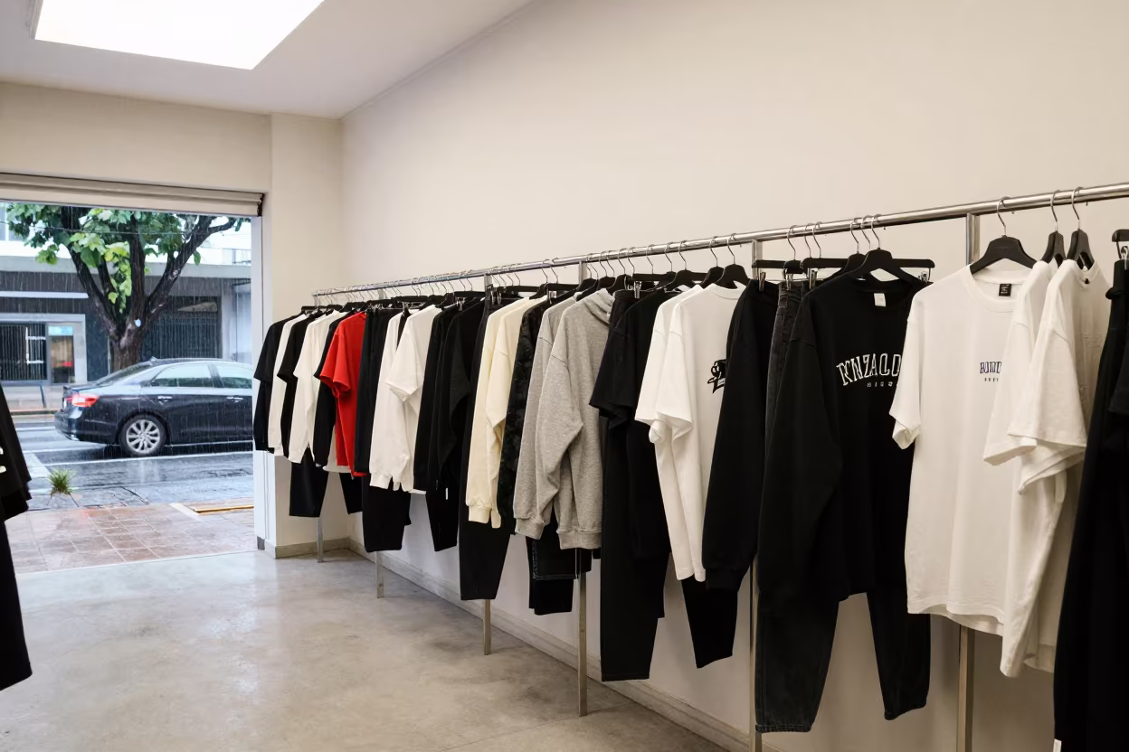 Streetwear Runway Layers After Rain in Porto Alegre in beside a mirror lined with makeup bulbs near Porto Alegre