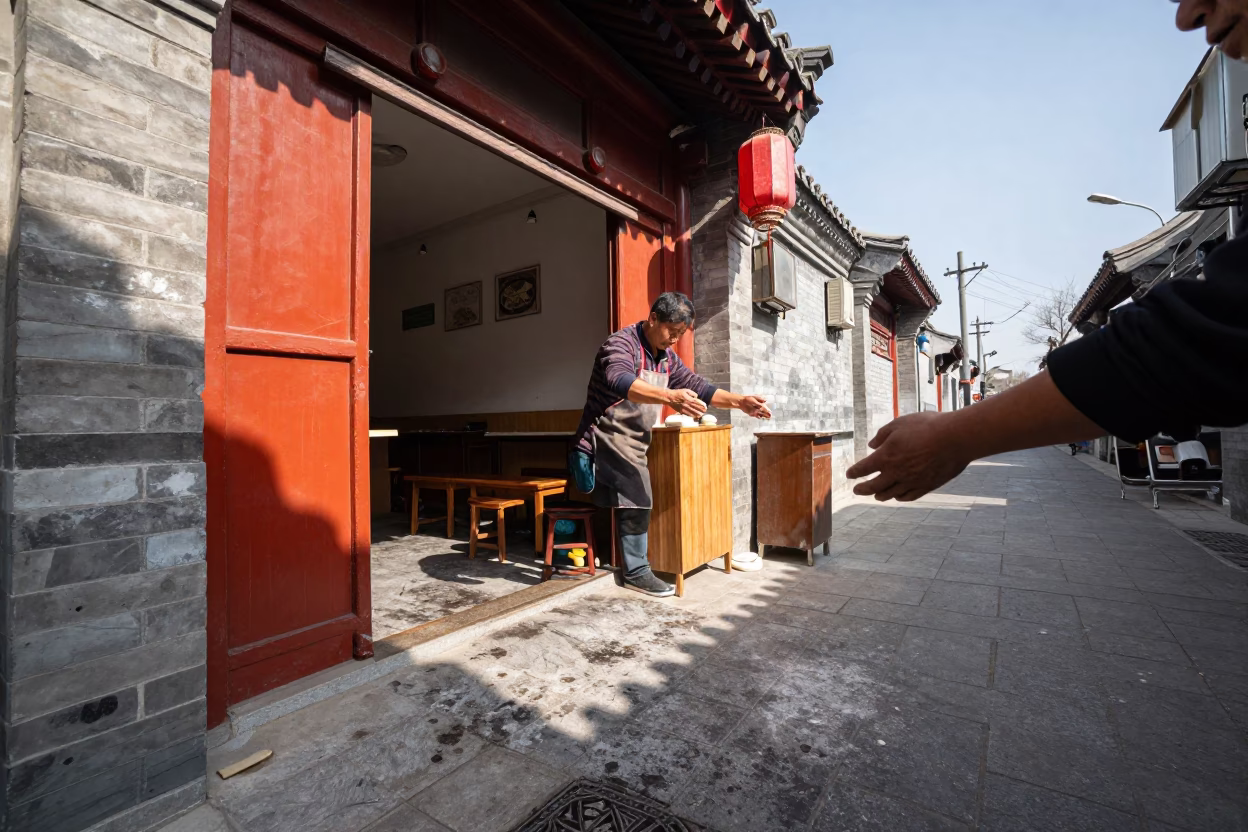 Stretching Dough in Beijing in in Beijing, China