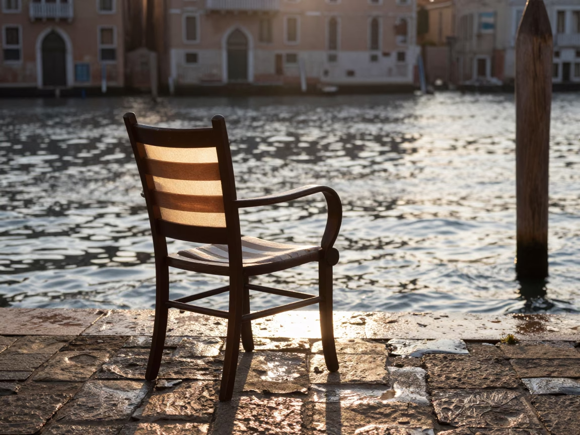 Stripe just after sunrise in Venice in in Venice, Italy