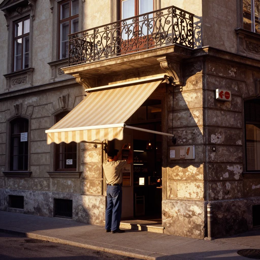 Striped Awning in Vienna in in Vienna, Austria