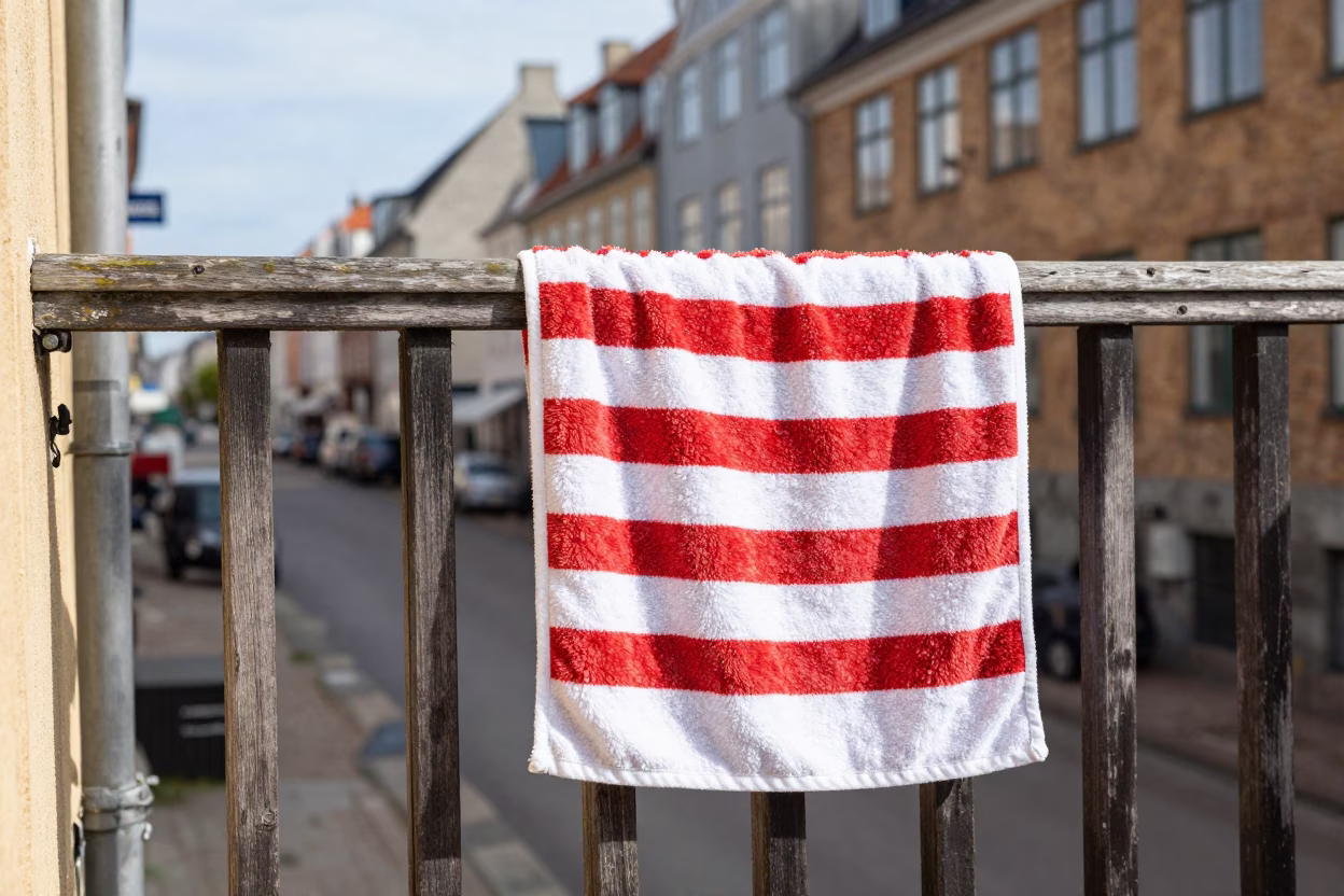 Striped Towel in Copenhagen in in Copenhagen, Denmark