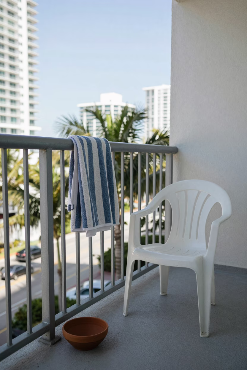 Striped Towel in Miami in in Miami, United States
