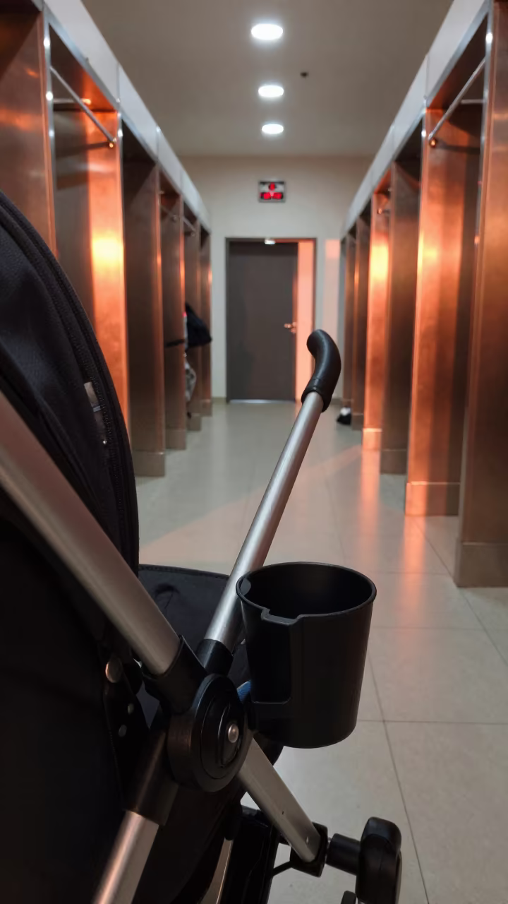 Stroller Cart Buckle in Istanbul Fitting Room in inside a fitting room corridor in Istanbul