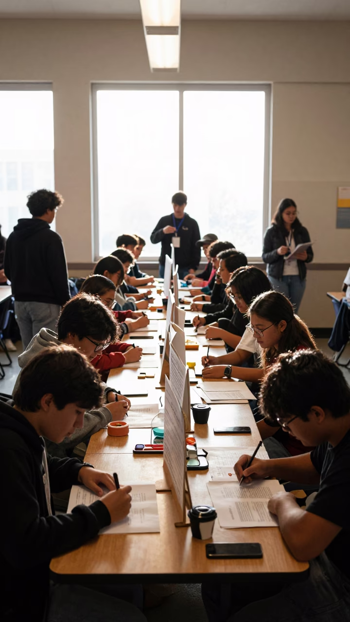 Student Display in Los Angeles at As First Light Reaches The Scene in in Los Angeles, California, United States