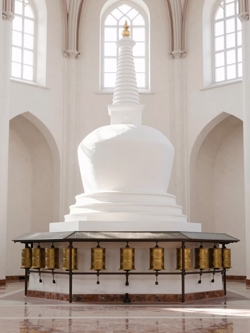 Stupa in Ulm Mosque Prayer Hall in in a mosque prayer hall in Ulm