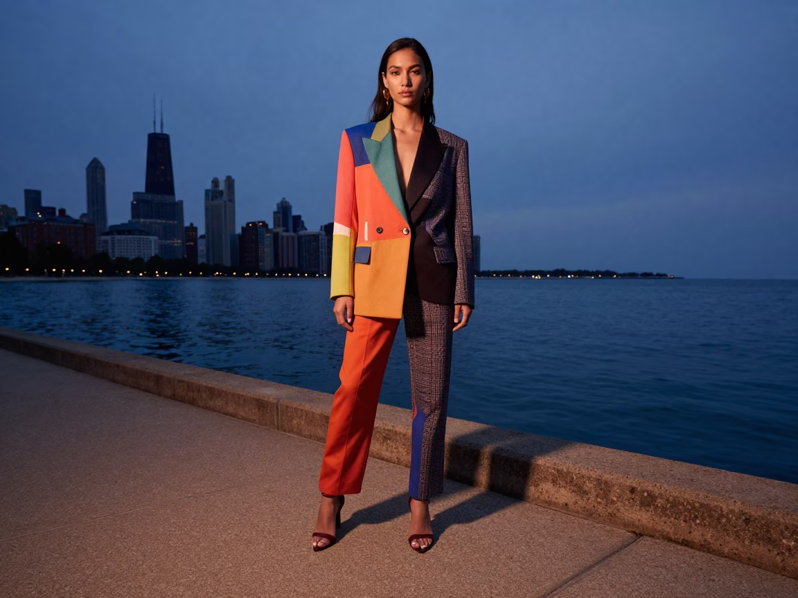 Style Portrait at Copper-toned Light Before Dusk in Chicago in in Chicago, Illinois, United States