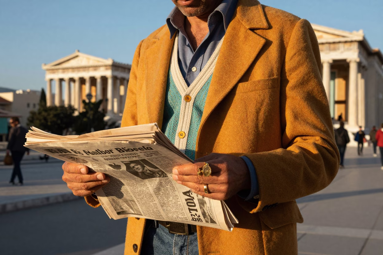Style Portrait in Athens at The Late Afternoon Light in in Athens, Greece