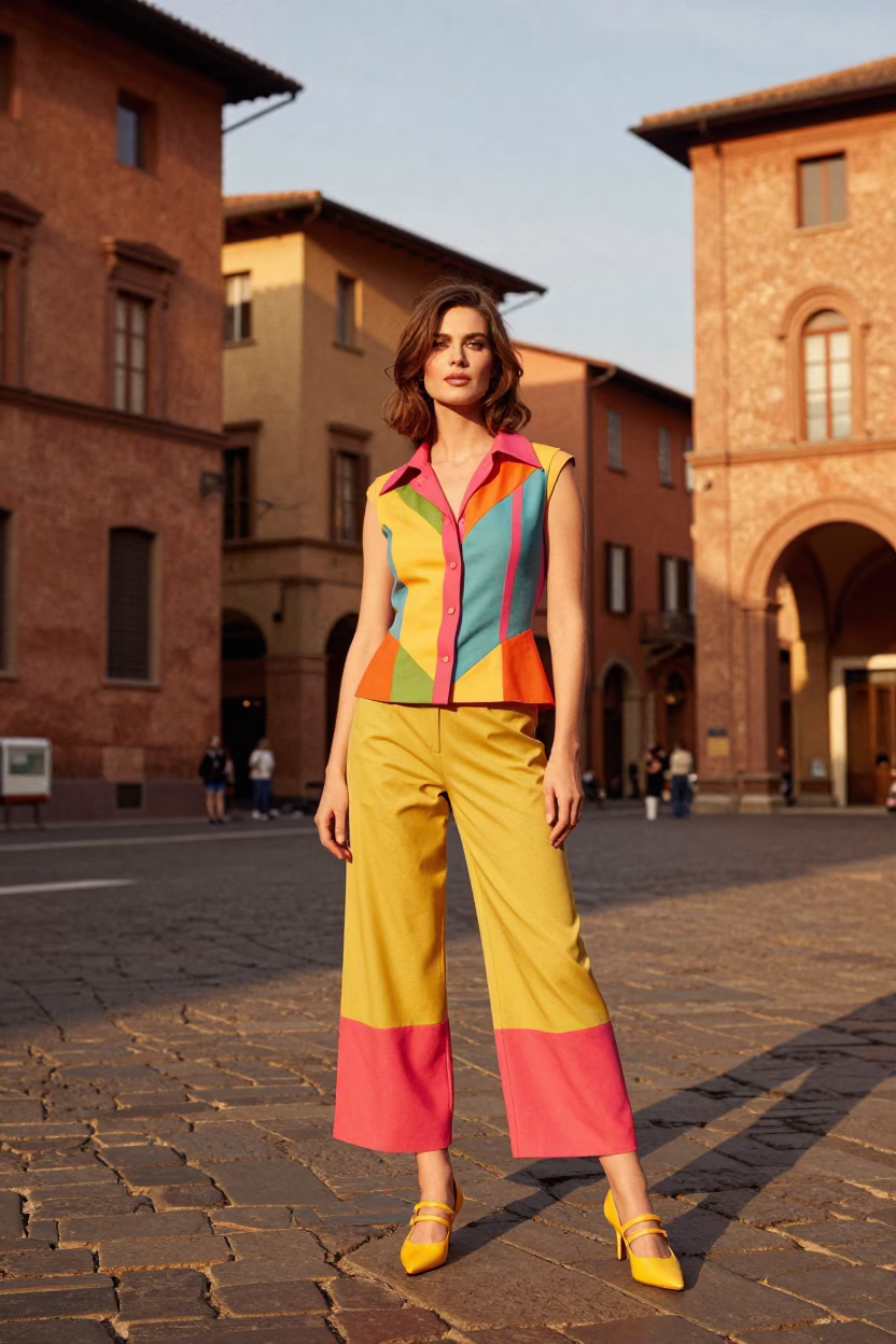 Style Portrait in Bologna at The Early Afternoon Light in in Bologna, Italy