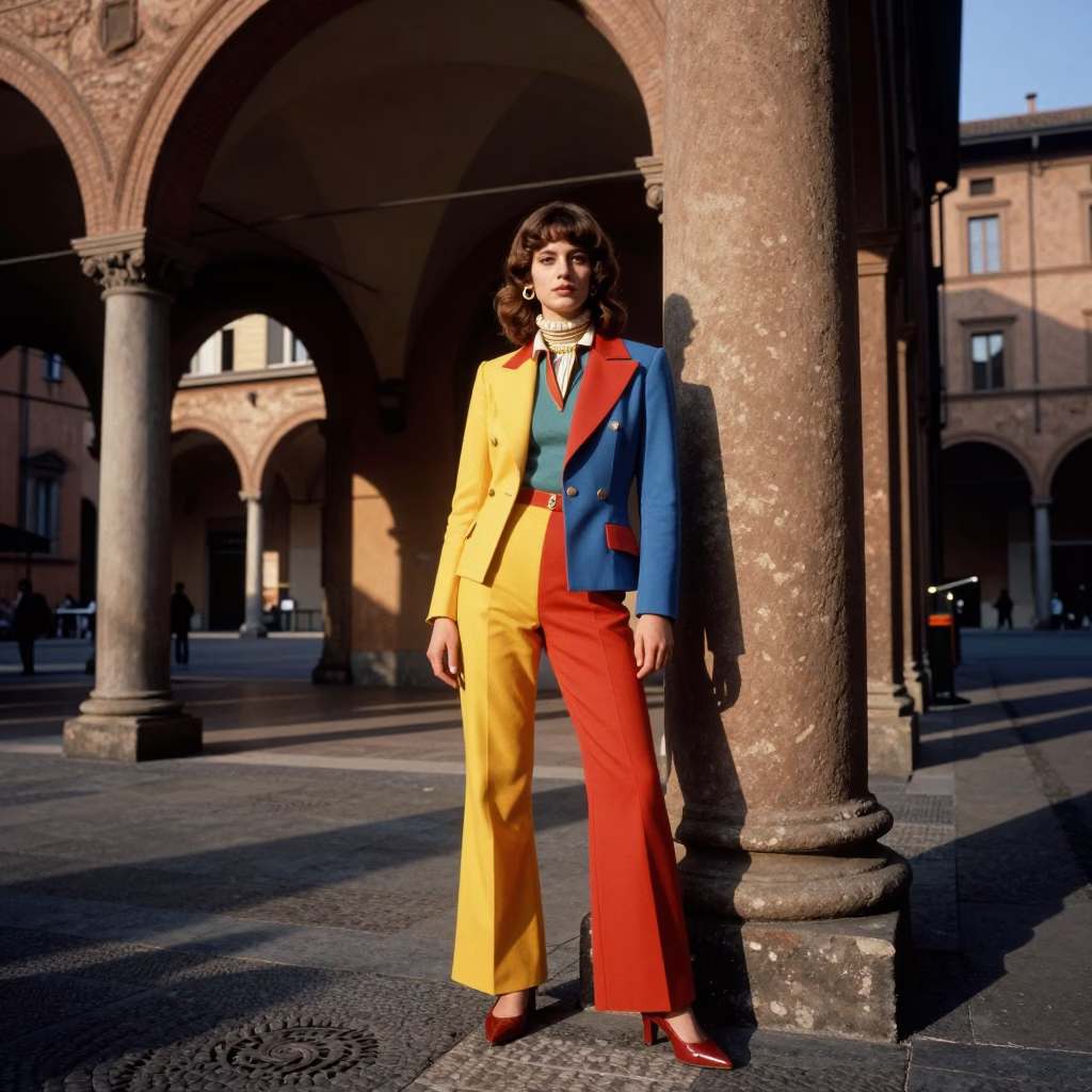 Style Portrait in Bologna at The Late Afternoon Light in in Bologna, Italy