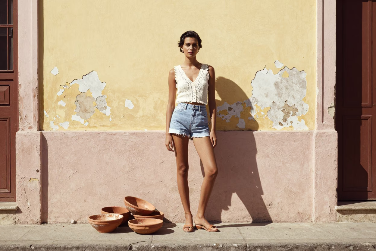 Style Portrait in Havana at Midday Light in in Havana, Cuba
