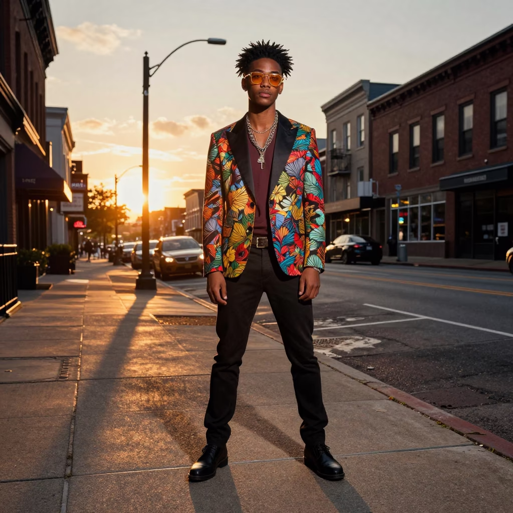 Style Portrait in Nashville at As The Sun Drops Toward The Horizon in in Nashville, Tennessee, United States
