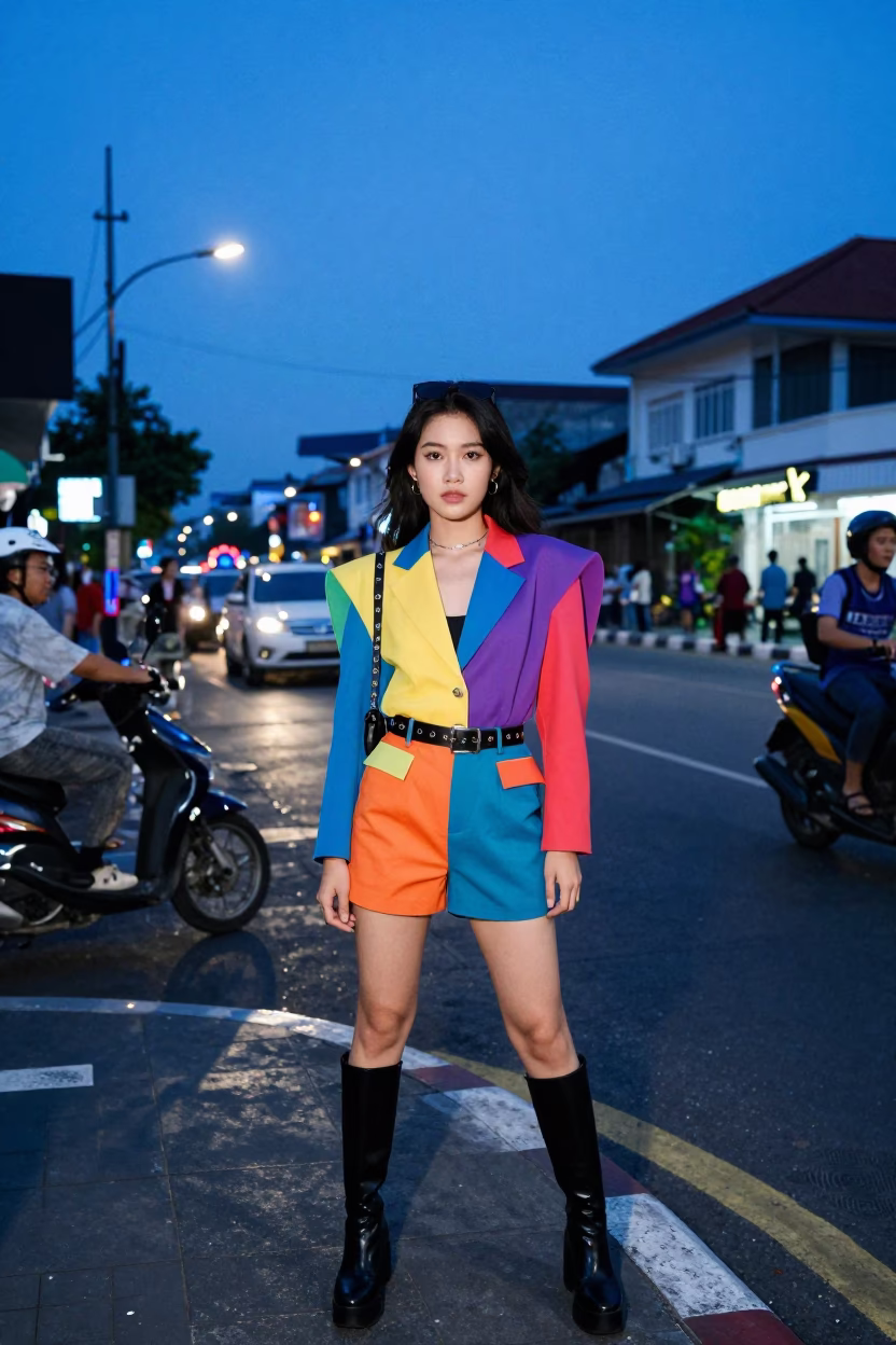 Style Portrait in Surabaya at The Last Blue Light Of Evening in in Surabaya, Indonesia