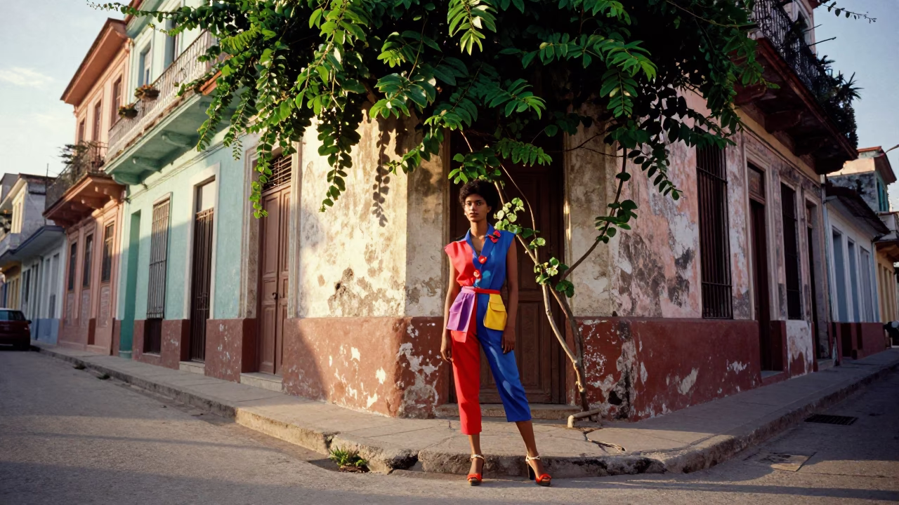 Style Portrait just after sunrise in Havana in in Havana, Cuba