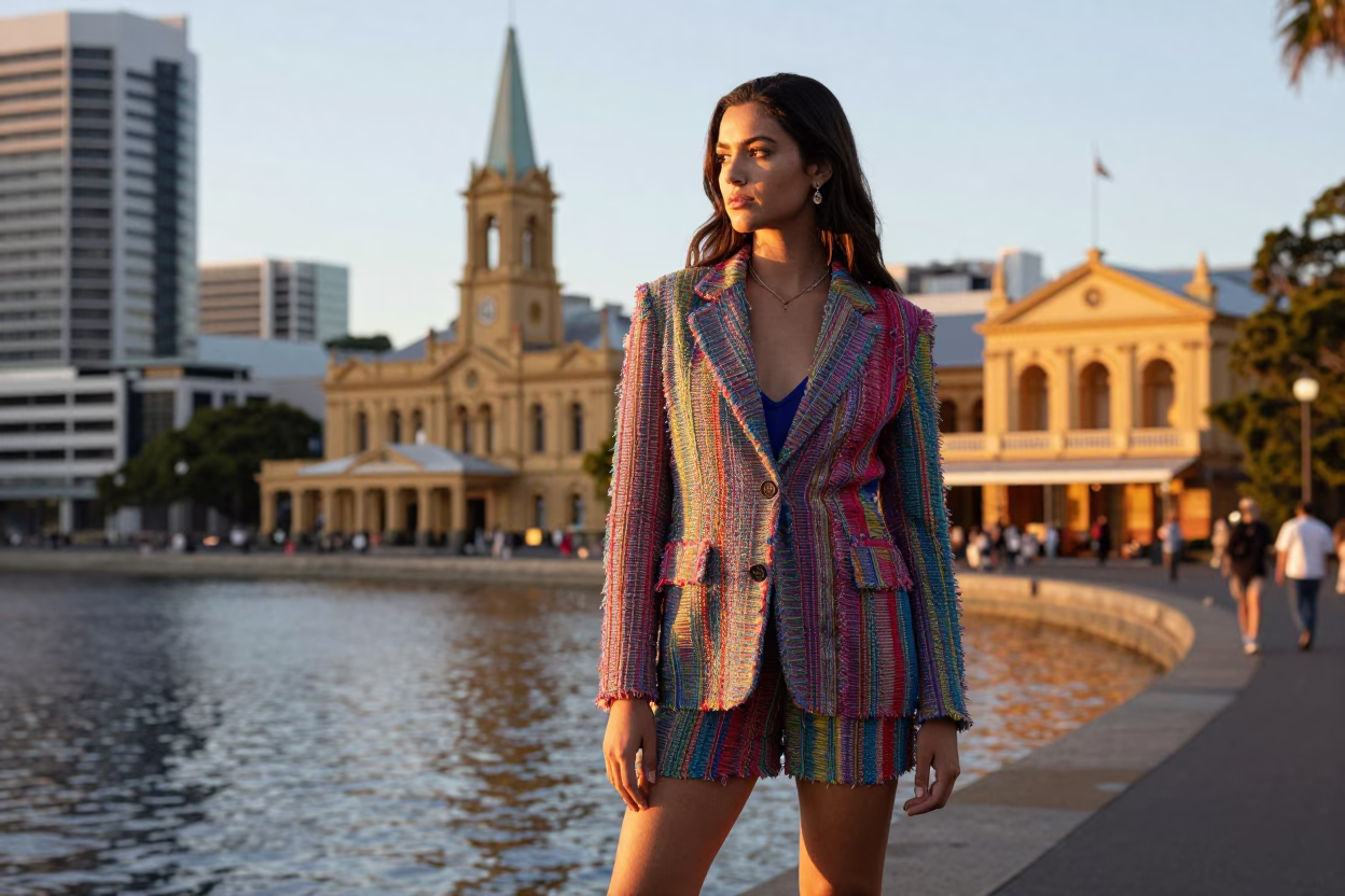 Style Portrait just after sunrise in Hobart in in Hobart, Tasmania, Australia