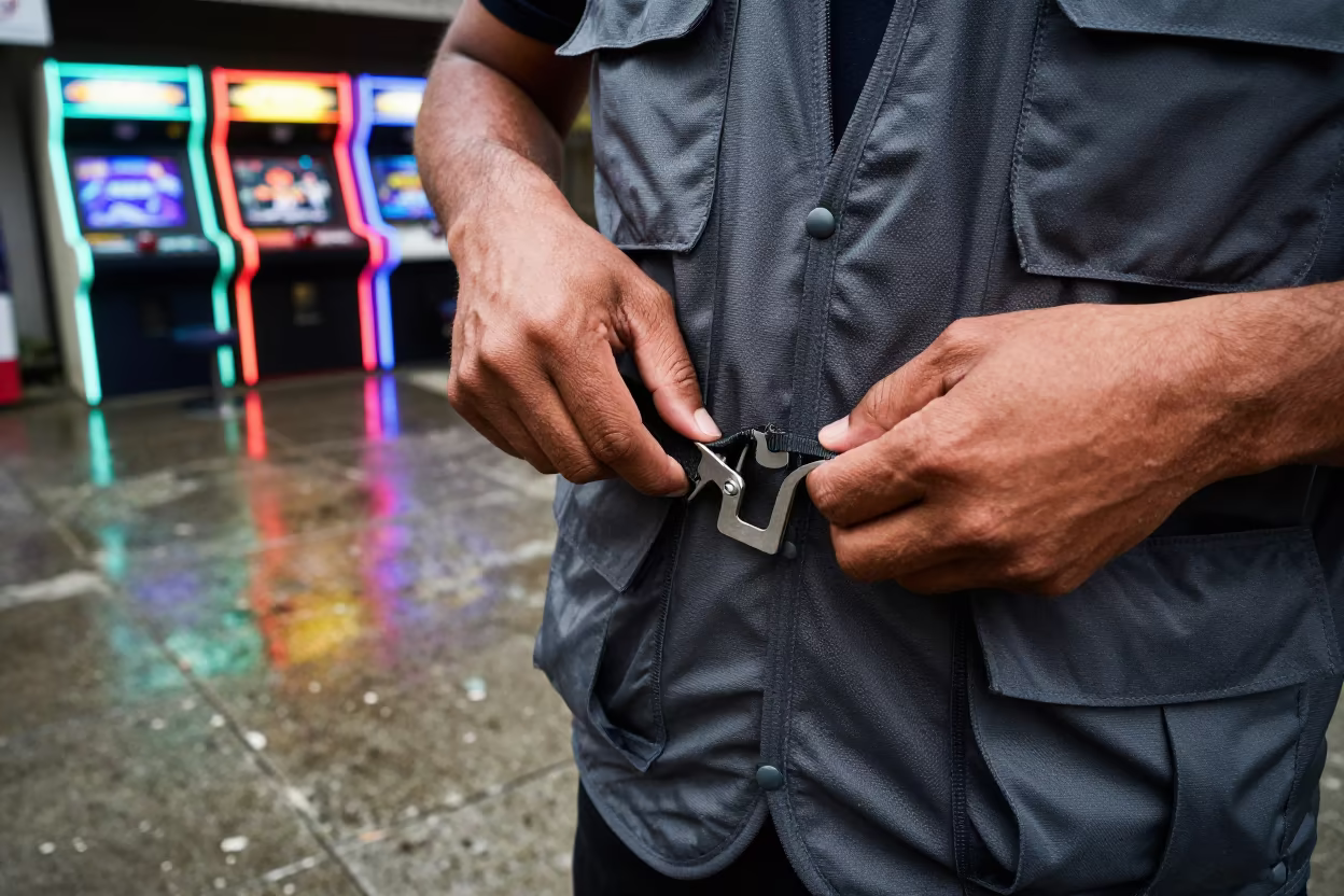 Stylist Clipping Nylon Vest Straps Chittagong in along a neon-lit arcade in Chittagong