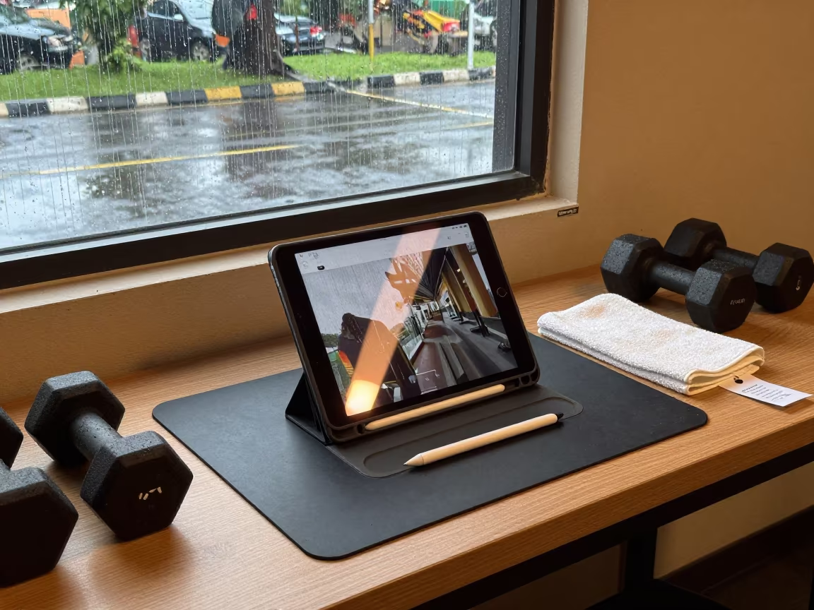 Stylus Dock on Gym Check-in Desk in at a gym check-in desk near Dar es Salaam