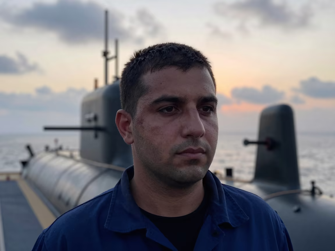 Submarine Mechanic Sunrise Portrait Mit Ghamr in in Mit Ghamr