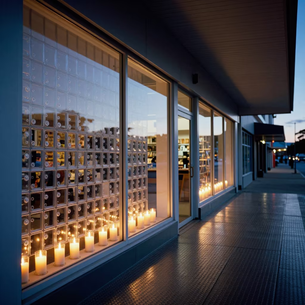 Suction Cup Bin in Gaborone Store at Blue Hour in inside a storefront prepared for opening in Gaborone