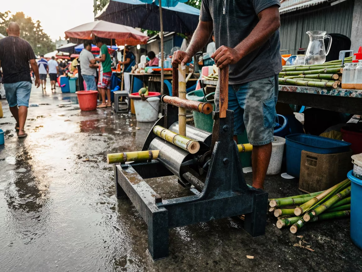 Sugarcane Press in Guadalupe Flea Market Lane in in a flea market lane in Guadalupe