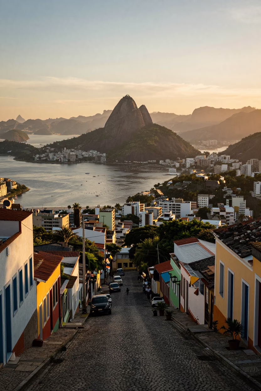 Sugarloaf Mountain And Guanabara Bay From Santa Teresa Neighborhood in Rio De Janeiro in in Rio de Janeiro, Brazil