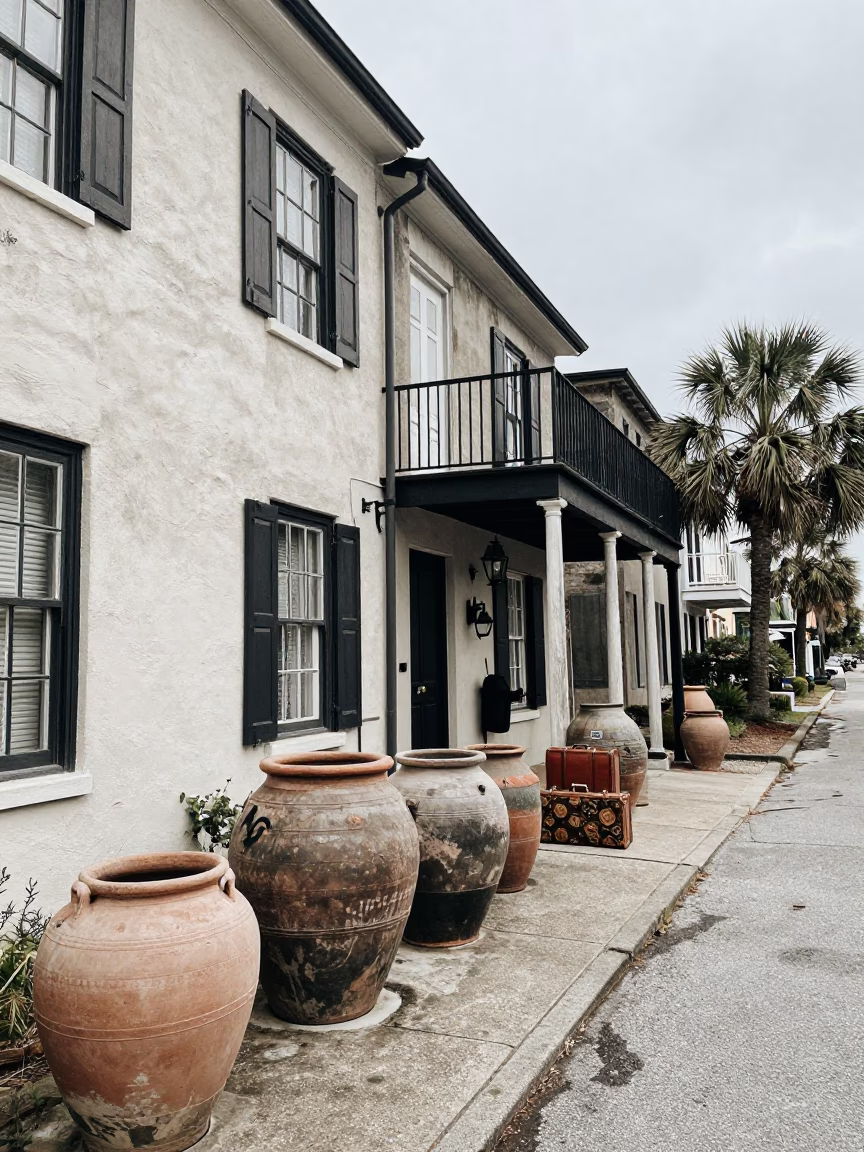 Suitcases in Charleston at Midday Light in in Charleston, South Carolina, United States