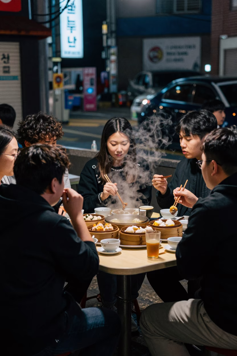 Sum Feast in Busan at Deep In The Night Light in in Busan, South Korea