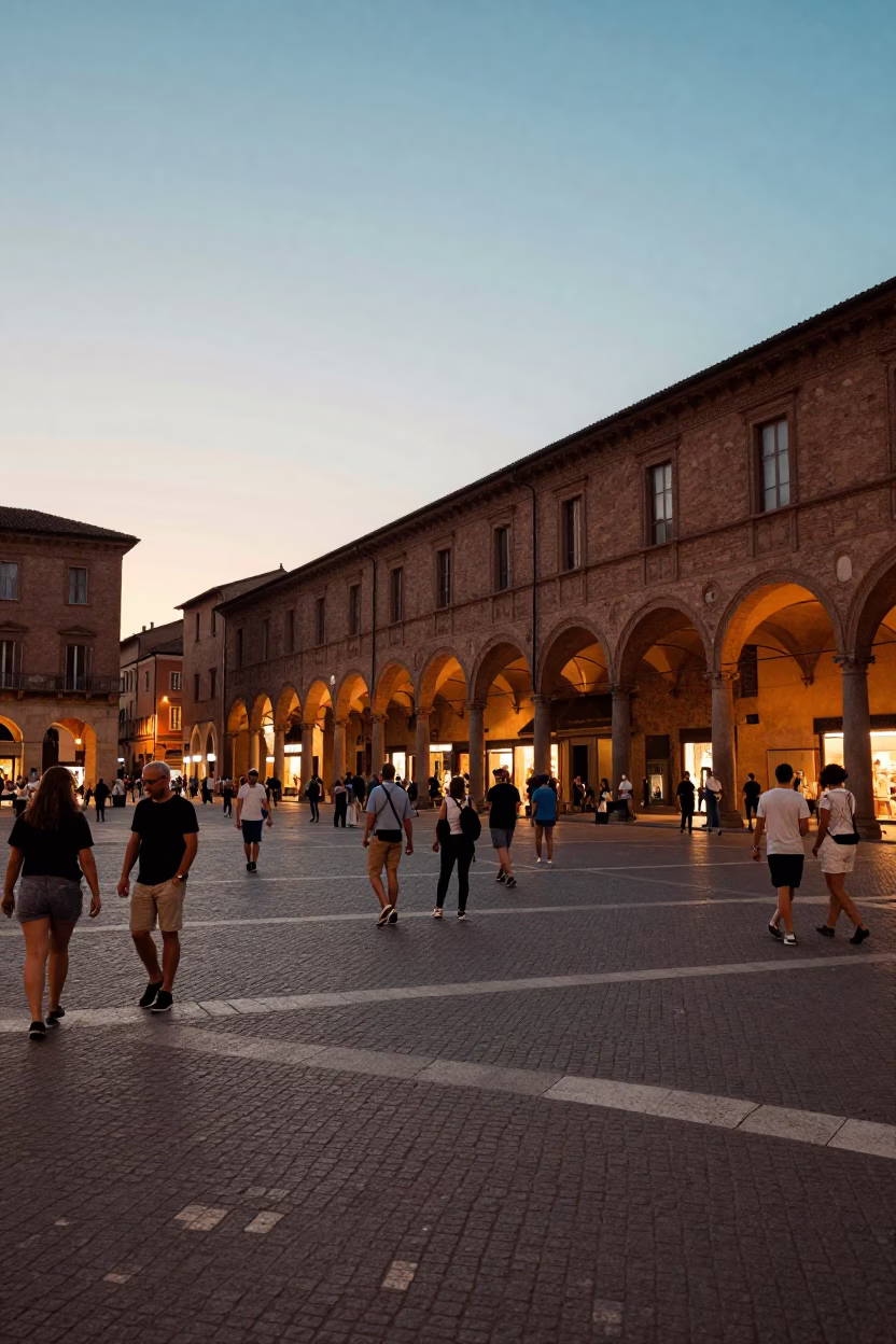 Summer Evening in Bologna at Evening Light in in Bologna, Italy