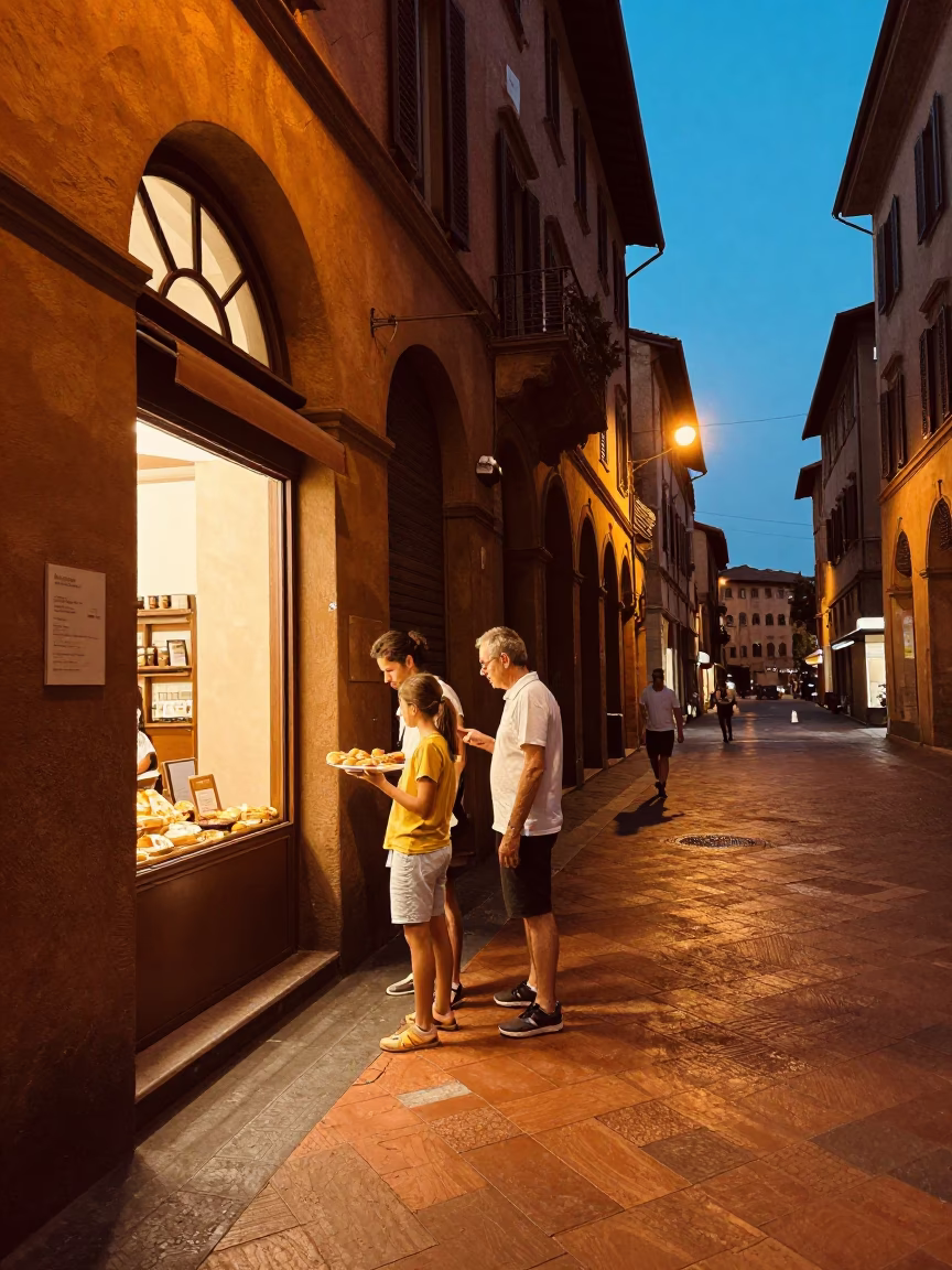 Summer Evening in Bologna Italy Street Scene with Local Details in in Bologna, Italy