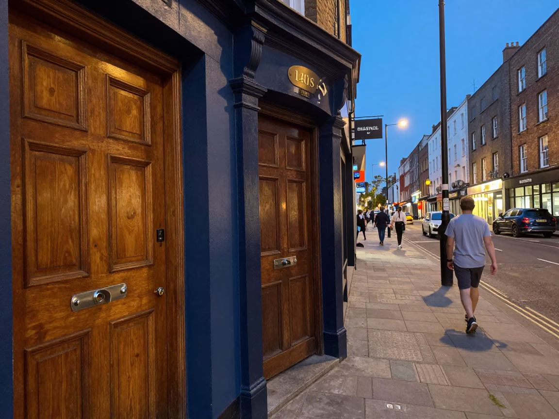 Summer Evening in Dublin Ireland Street Scene with Vintage Details in in Dublin, Ireland
