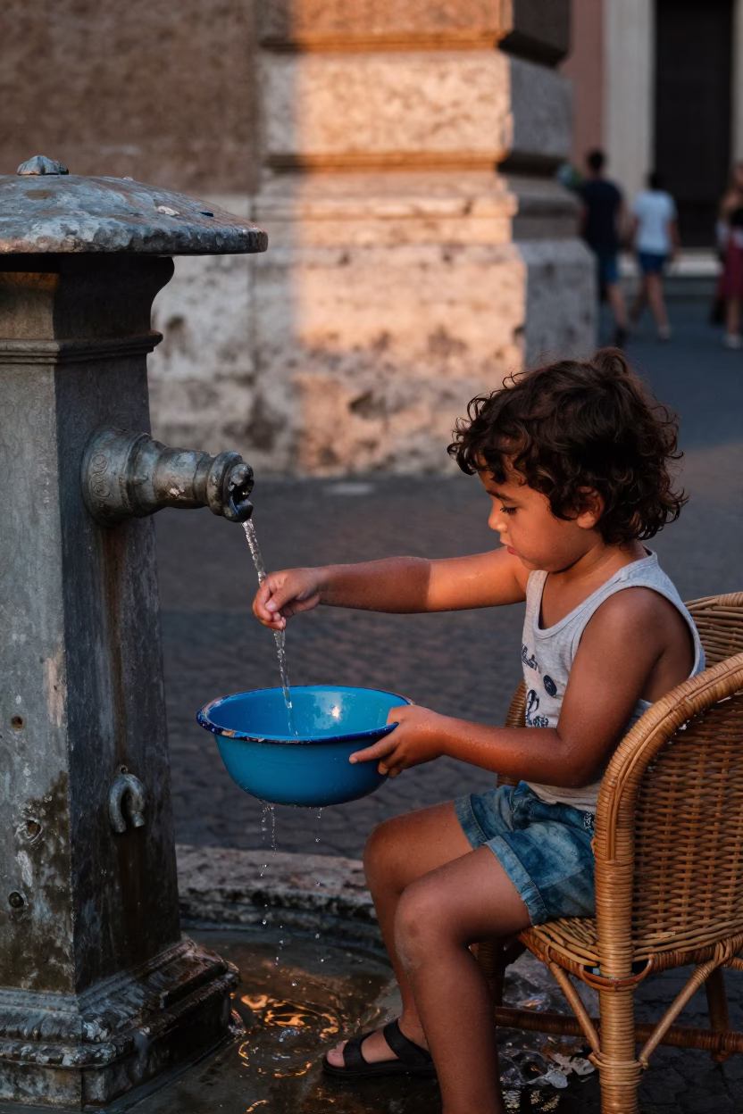 Summer Evening in Rome at Evening Light in in Rome, Italy