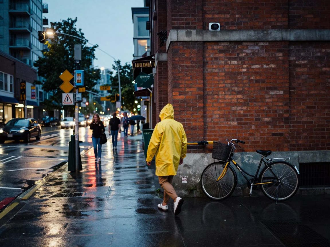 Summer Evening in Vancouver British Columbia Street Scene in in Vancouver, British Columbia, Canada