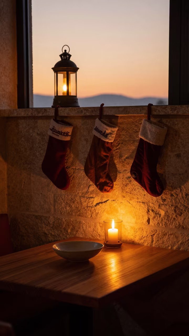 Summer Evening Stockings on Mantel Near Bursa in in a breakfast nook near Bursa