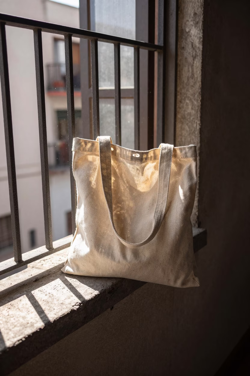 Sun-bleached Canvas Bag in Mexico City in in Mexico City, Mexico
