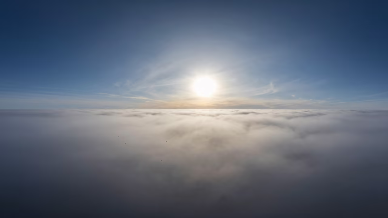 Sun Dog Beside Arctic Sun in Fog in through low marine fog in Northwest Territories