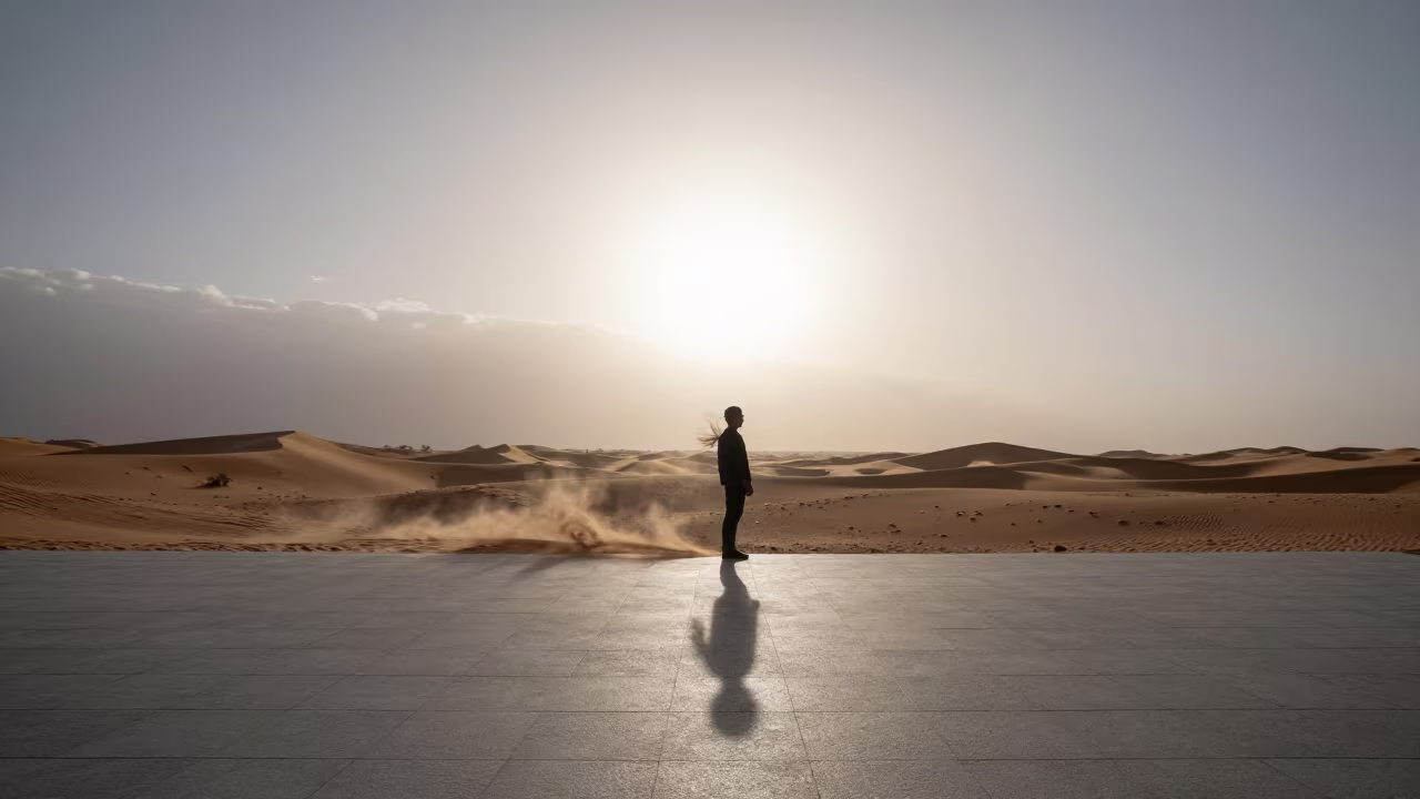 Sun Dog Over Namibian Dunes at Dawn in over a horizon of stacked thunderheads in Namibia