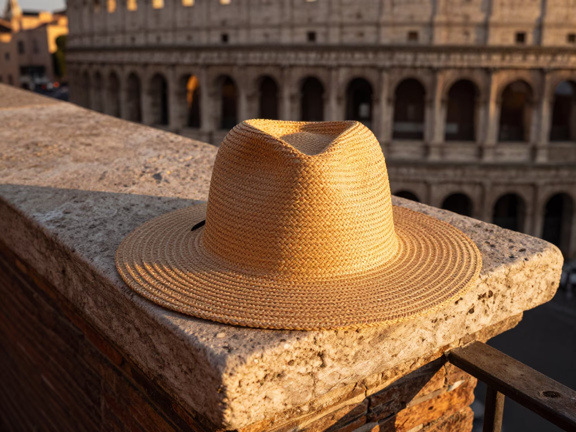 Sun Hat in Rome in in Rome, Italy
