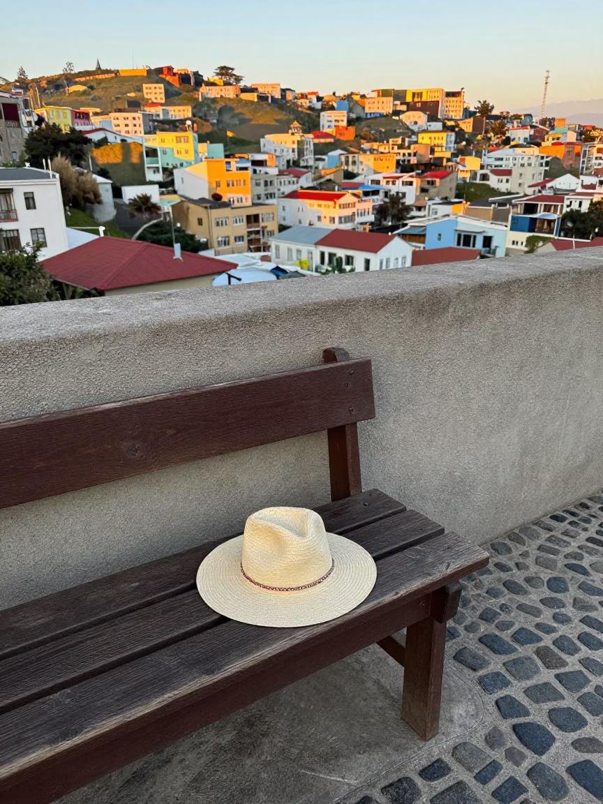 Sun Hat in Valparaiso in in Valparaiso, Chile
