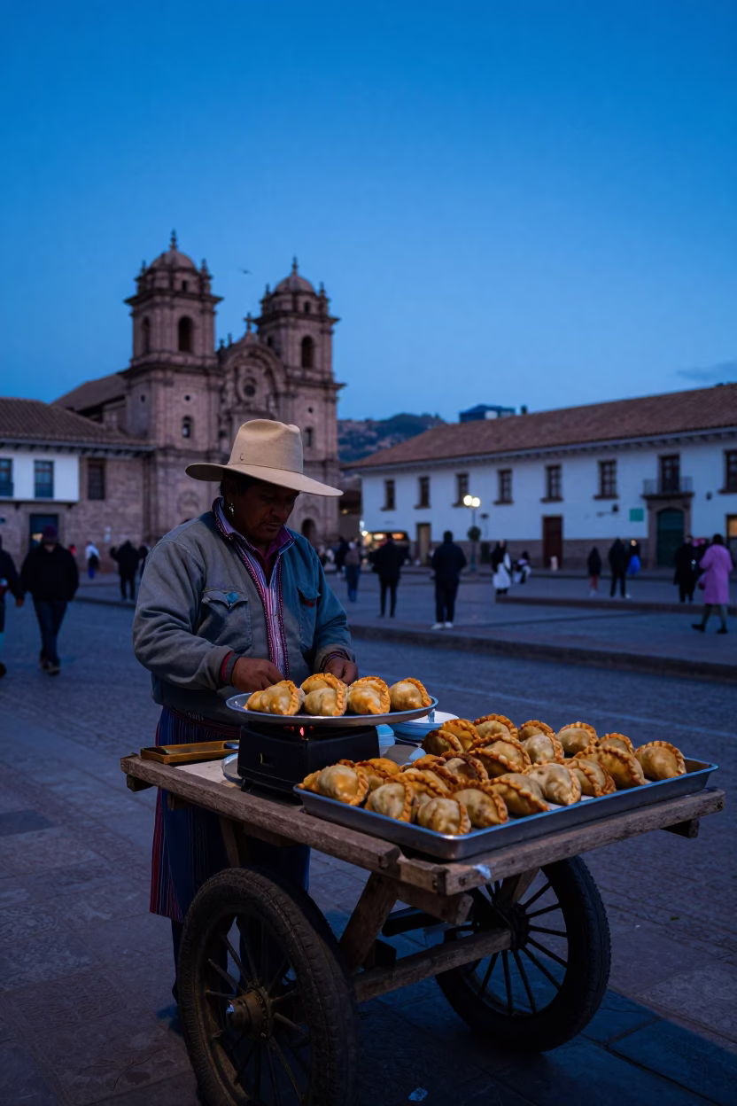 Sun Hats in Cusco at The Still Hours Before Dawn Light in in Cusco, Peru
