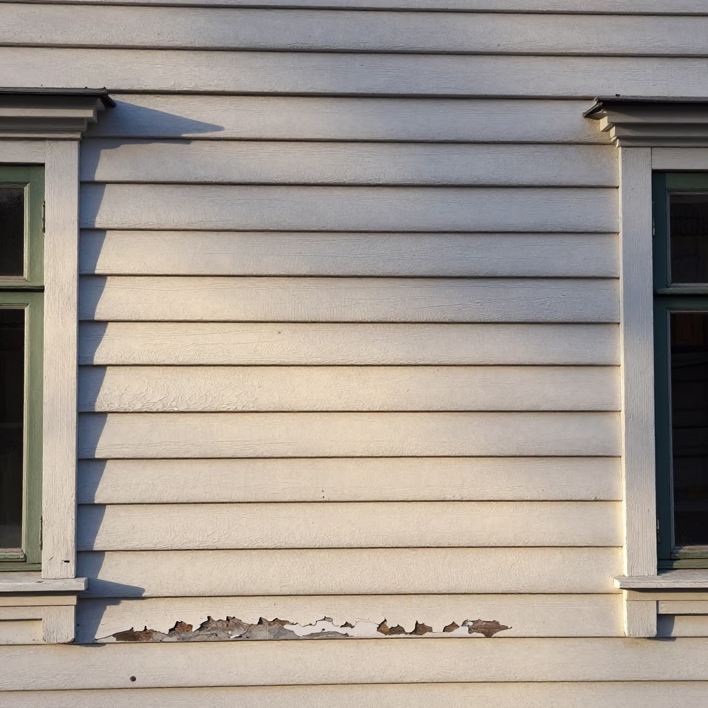 Sun stripe across plaster wall in Bergen Norway early afternoon in in Bergen, Norway