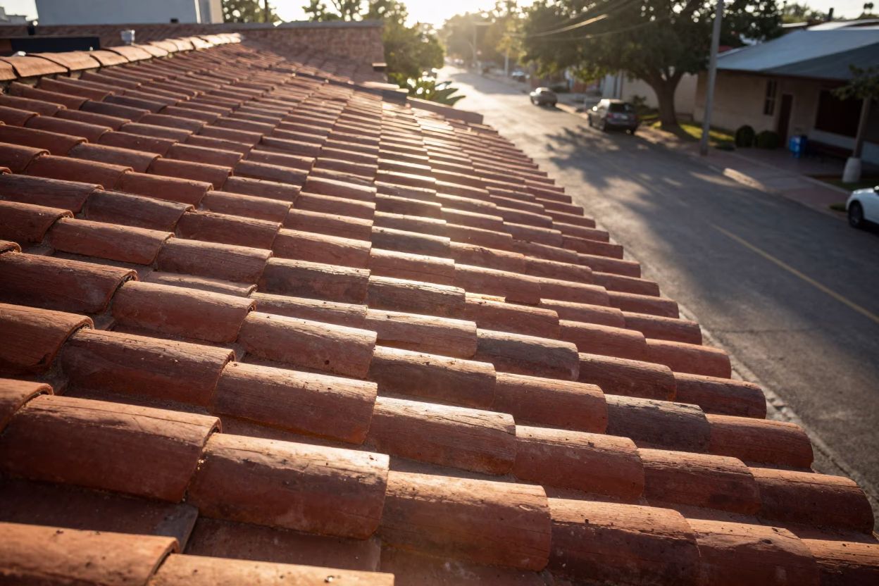 Sun stripe across tile in early morning Austin Texas street photography in in Austin, Texas, United States